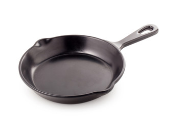 Black iron pan isolated on a white background