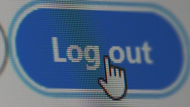 clicking log out button, social media, macro
