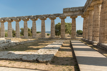The greek temple, Paestum, Italy.
