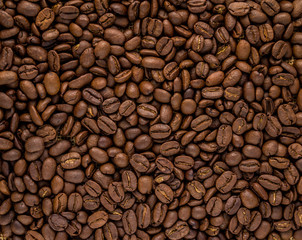 Roasted coffee beans background