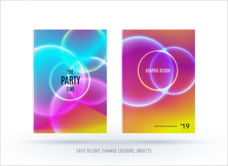 Fototapeta premium Abstract colourful poster graphic design of brochure in fluid liquid style with blurred smooth background.