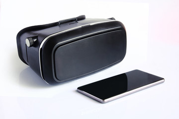 virtual reality glasses and smartphone.