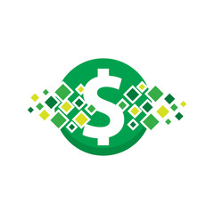 Money Pixel Logo Icon Design