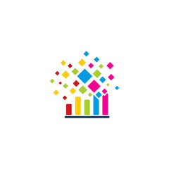 Graph Pixel Logo Icon Design