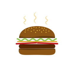 Vector drawing of a hamburger fresh food