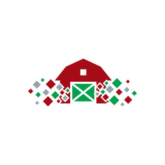 Farm Pixel Logo Icon Design