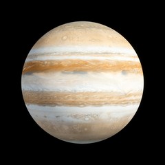 3D Rendering Planet Jupiter isolated on black
