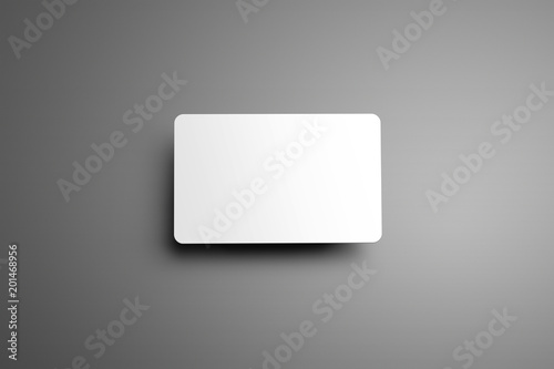 Universal blank mockup  one bank (gift) card with shadows on a gray background.