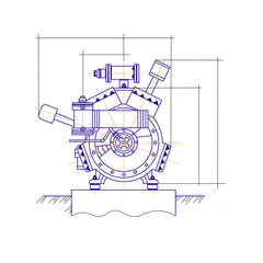 free drawing of the refrigerator unit. chiller unit