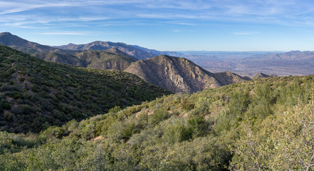 El Oso Road at the Tonto National Forest near Roosevelt Lake, in the background Tonto Basin, AZ, USA