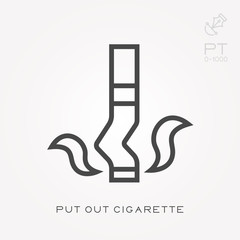 Line icon put out cigarette