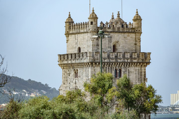 Lisbon Torre de Belem tower, high section