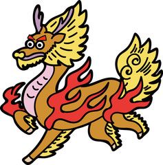 聖獣　麒麟のイラスト素材