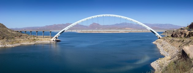 Bridge over the Salt River at Theodore Roosevelt Dam at Hwy 188, AZ, USA