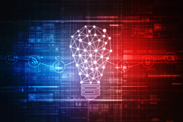 bulb future technology, innovation background, creative idea concept 
