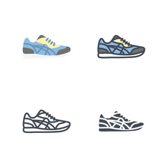 Sneakers men shoes clothes flat solid silhouette colored