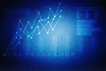 Fototapeta premium 2d rendering Stock market online business concept. business Graph 