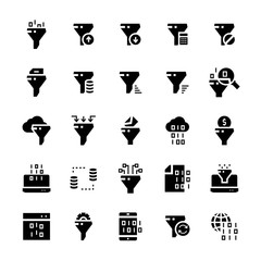 Filter data vector icon set in flat style. - 201474949