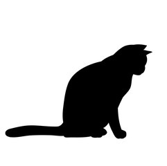 icon, silhouette cat sitting