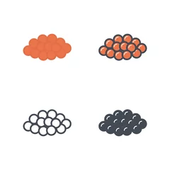 Gardinen Caviar food icon vector flat solid silhouette line © Maxchered