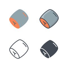 Fish seafood icon vector colored silhouette flat line