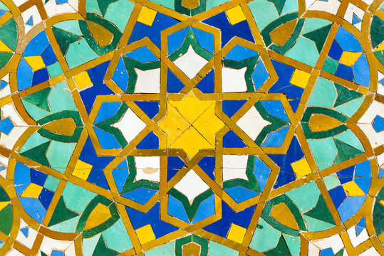 Moroccan tile with traditional patterns, Colorful Moroccan tiles 