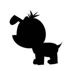 silhouette of a dog character, vector