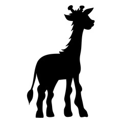 silhouette giraffe character, vector