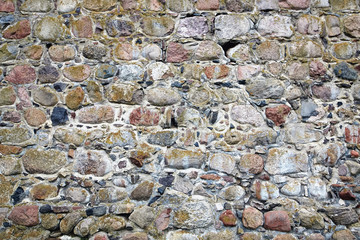 Trakai, Lithuania. fortified wall of stone. background.