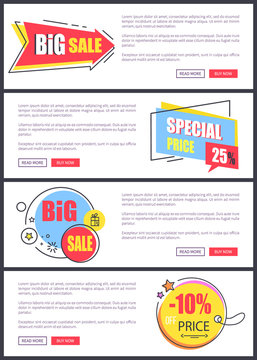 Big Sale and 10 Off Price Web Vector Illustration