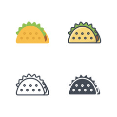  food icon vector flat solid silhouette line