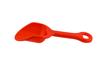 children's beach toys, Red spade isolated on white background