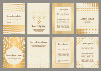 Flyers with patterns  - polka dots and halftone.