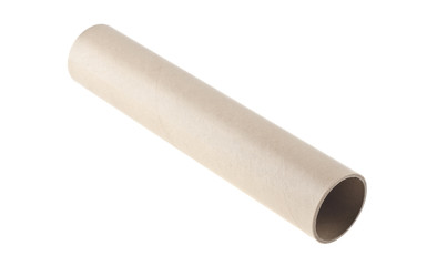 piece of cardboard pipe isolated on white background