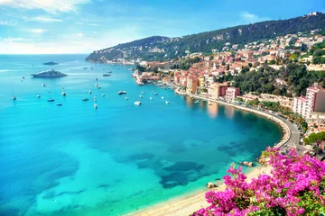 Deurstickers Nice Villefranche sur Mer, Côte d Azur, Franse Rivièra, Frankrijk