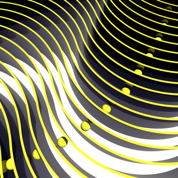 Graphic illustration of balls and curves