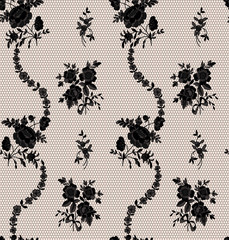seamless floral lace pattern, vector illustration