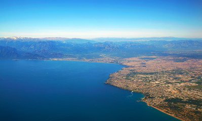 Aerial photograph of Antalya bay in Turkey