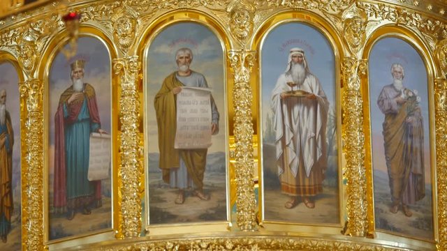 Iconostasis in church in Ukraine