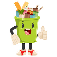 Thailand ice cream roll cute character. Vector cartoon flat icon or logo isolated on a white background.