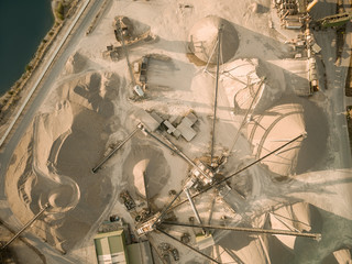aerial view of sand mine with conveyors © LIGHTFIELD STUDIOS