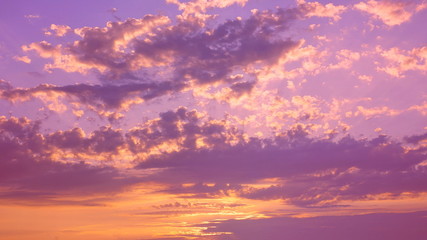 Naklejka na ściany i meble evening sky at sunset. bright colors. background of the sky. Toned.