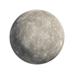 3D Rendering Planet mercury isolated on white