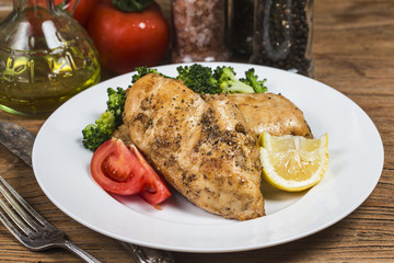 a dish of chicken breast