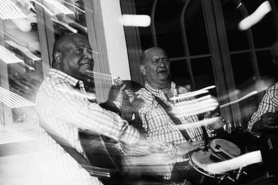 Cuban musical trio acting in the night club
