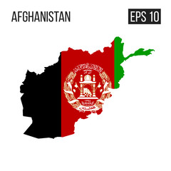 Afghanistan map border with flag vector EPS10