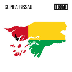 Guinea-Bissau map border with flag vector EPS10