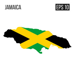 Jamaica map border with flag vector EPS10