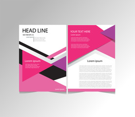 Abstract vector modern Business flyers, brochure , magazine  with background pink cover vector size template A4