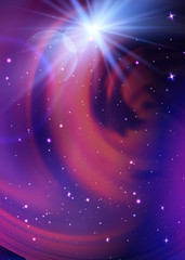 Fototapeta premium Space Galaxy Background with milky way nebula, stardust and bright shining stars. Vector illustration for your design, artworks